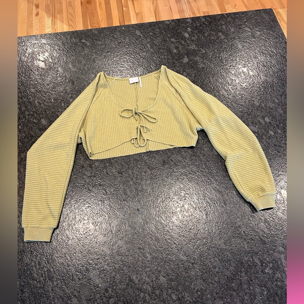 Urban Outfitters Out From Under Tie Sweater in Pistachio green